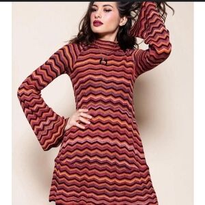 Free People zigzag sweater dress size small